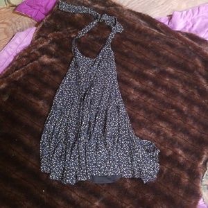 halter 2 tier ruffle chiffon dress